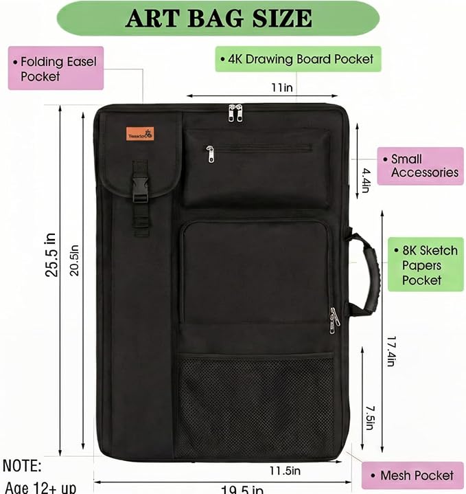 TreochtFUN Art Portfolio Case 24" x 18" - Medium Artist Backpack