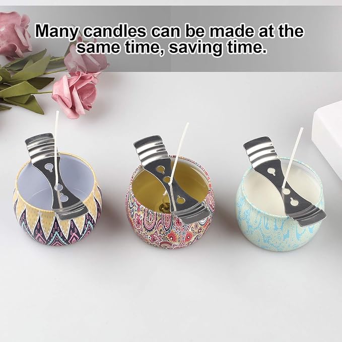 DINGPAI 25pcs Metal Candle Wick Holder, Candle Wick Centering Devices