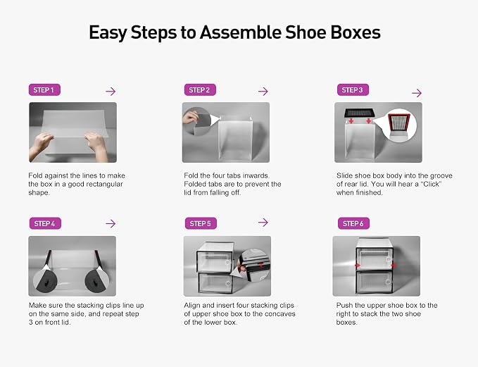 Kuject X-Large Shoe Storage Boxes 12 Pack, Clear Stackable Shoe Organizer