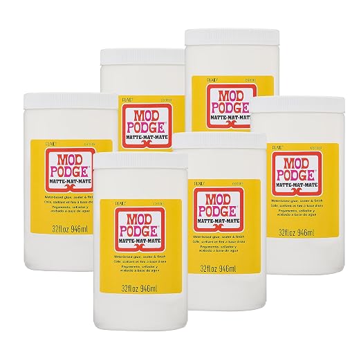 Mod Podge CS11303 Waterbase Sealer, Glue and Finish, 32 oz, Matte (Pack of 6)