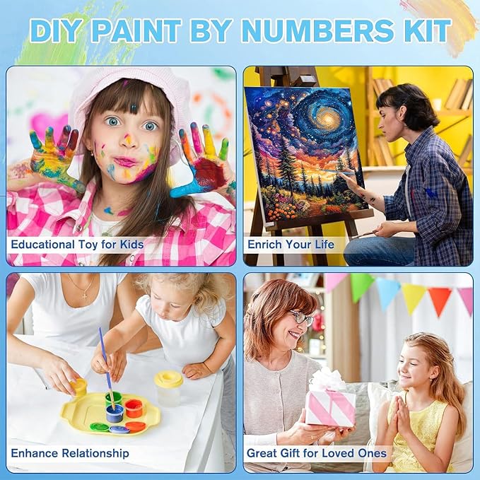 cviokrdu Landscape Paint by Numbers Kit for Adults - Scenery Adult Paint by Number Kits on Canvas, DIY Oil Painting for Gift Home Wall Decor (16x20inch)