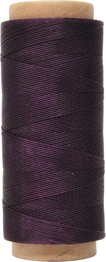 Mandala Crafts 200M 0.45mm Purple Round Waxed Thread for Leather Sewing
