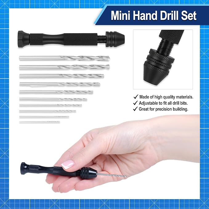 Mandala Crafts 25 PC Model Building Hobby Tools Kit for Scribing Miniatures | Scribe Handle, Drill, Tweezers, Brush for Plastic, Miniatures, Mecha, Scale Kits, Aircraft, Tanks, Ships, Cars, Metal & Resin