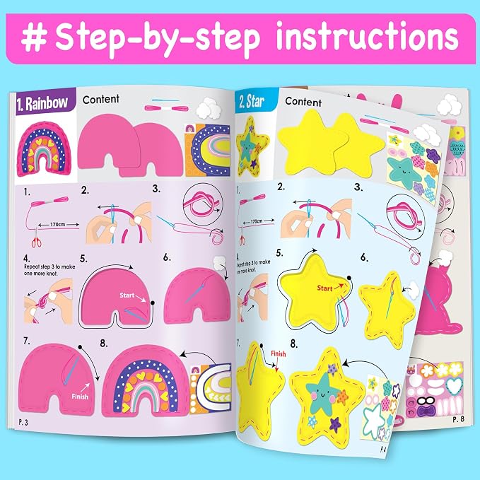 EZCRA Unicorn Sewing Kit for Kids Ages 4-8 - 4 Beginner Projects