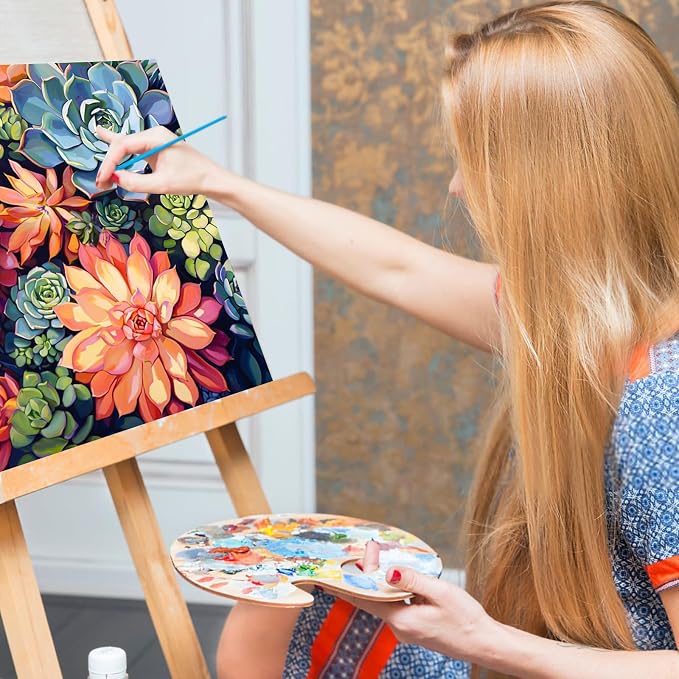 Paint by Numbers Kit for Adults, Succulents DIY Acrylic Canvas Painting Set | 16x20 Inch, Number Painting Craft Kit for Adults, Perfect for Beginners, Home Wall Decor, Stress Relief Relaxing Hobby Gift