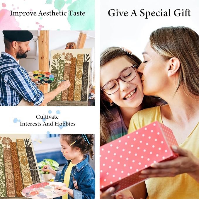 Paint by Numbers Kit for Adults Beginner, Book Paint by Numbers Kits | Easy Books Adult Paint by Numbers, Canvas Paint by Numbers Kits for Adults, DIY Acrylic Paint Kit for Home Decor 16x20 inch