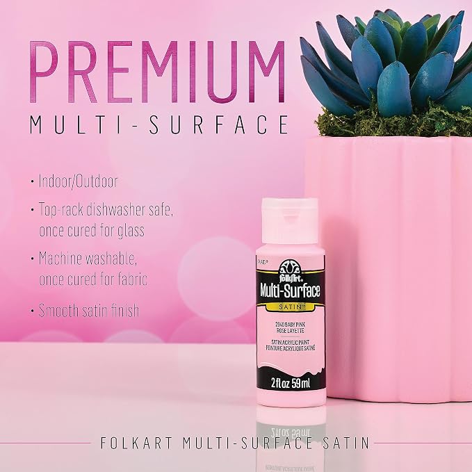 FolkArt Best of Pinks Acrylic Craft Paint Set Featuring 5 Premium Pink Paint Formulas, 96424