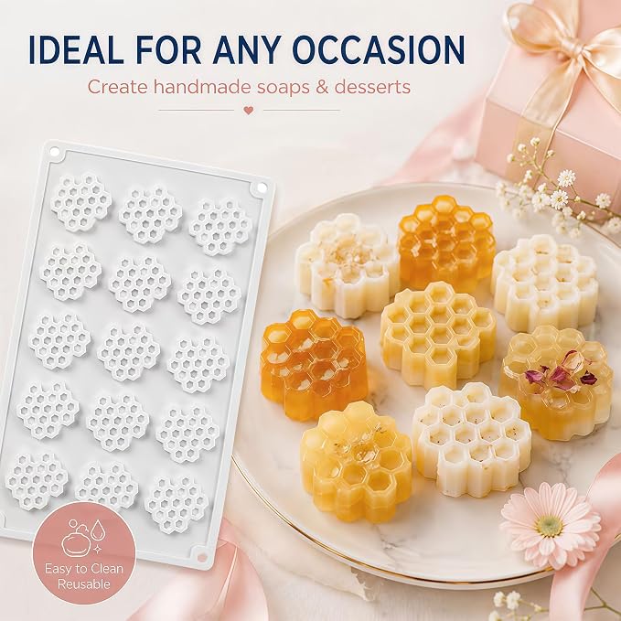 Honeycomb Mold, Bee Silicone Mold for Handmade Soap Making