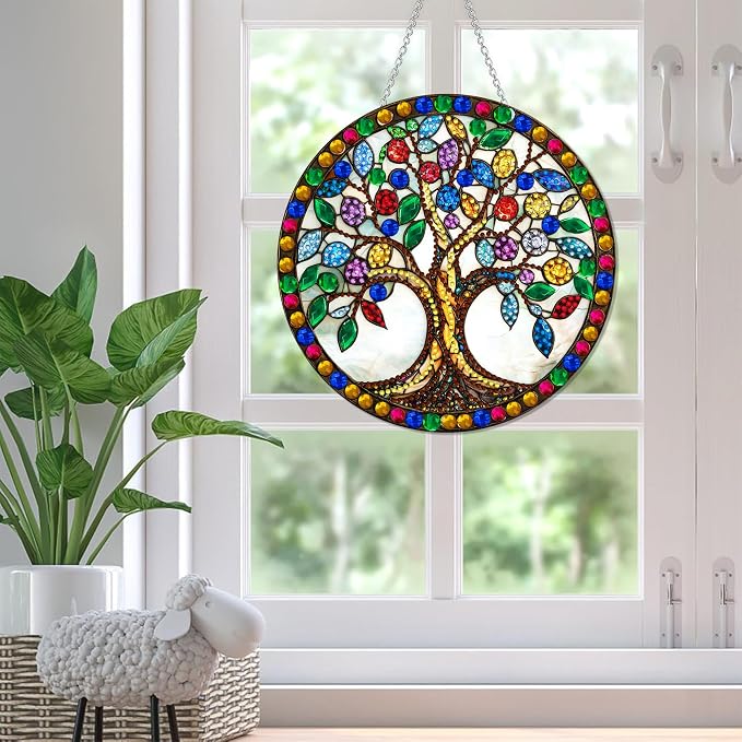 SKRYUIE Tree Hanging Pearl Diamond Art Kits for Adults Suncatcher A8