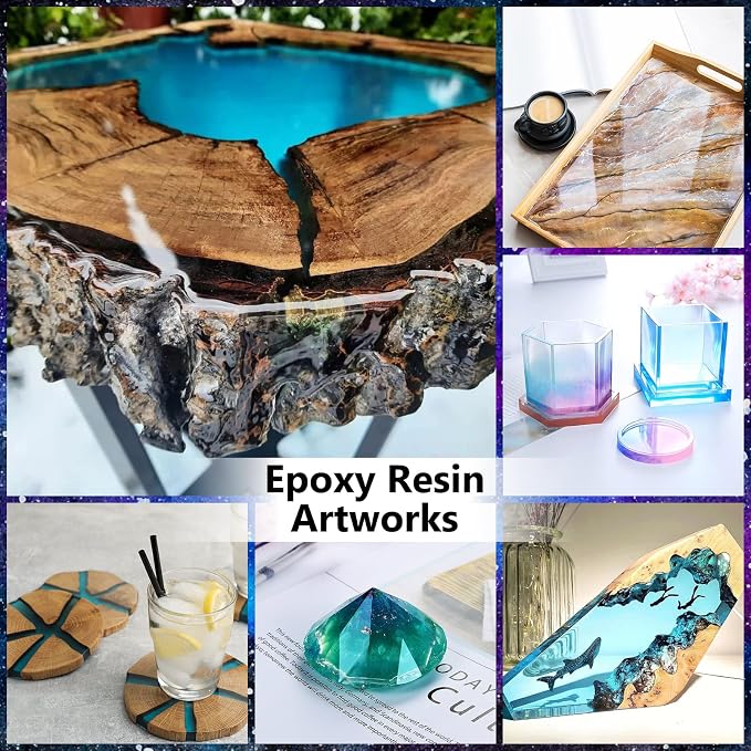 64OZ Epoxy Resin Kit, Clear Resin No Yellowing No Bubble for Molds & Craft | Clear Epoxy Resin Kit ,Casting Resina for Jewelry Making, Wood & Molds(32OZ x 2)