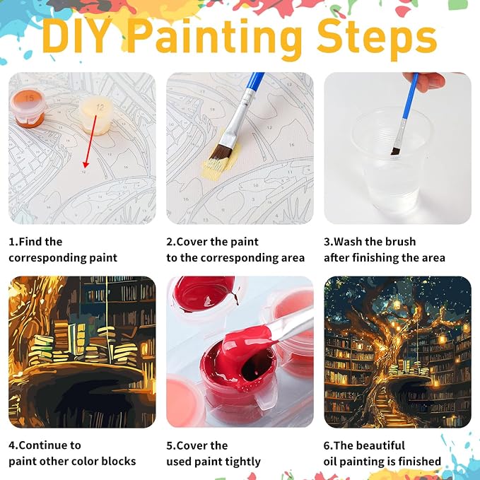 Tree Paint by Numbers Kit for Adults, 16x20 inch | DIY Painting Kits Crafts for Adults, Relieve Stress, Gift, Home Wall Decor