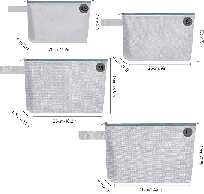 10 Pieces Cotton Canvas Makeup Bag with Bottom and Strap, Multi-Purpose Cosmetic Bag with Zipper Travel Toiletry Pouch, Blank DIY Craft Bag (Grey, L)