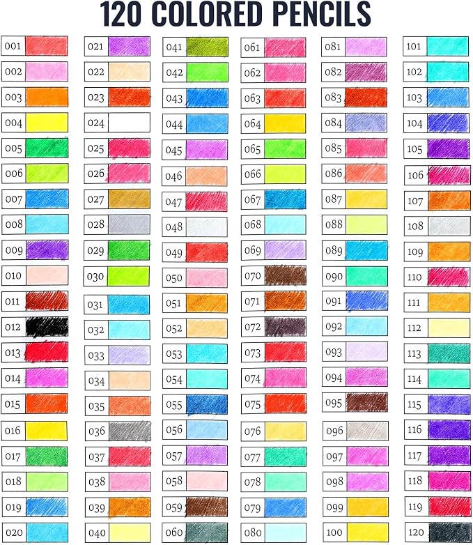 TMOL 120 Pack Colored Pencils for Adult Coloring Books, Soft Core Oil Based Color Pencils with Sketch Book, Color Book, Art Supplies with Zipper Case, Gifts for Adults, Artists, Professionals