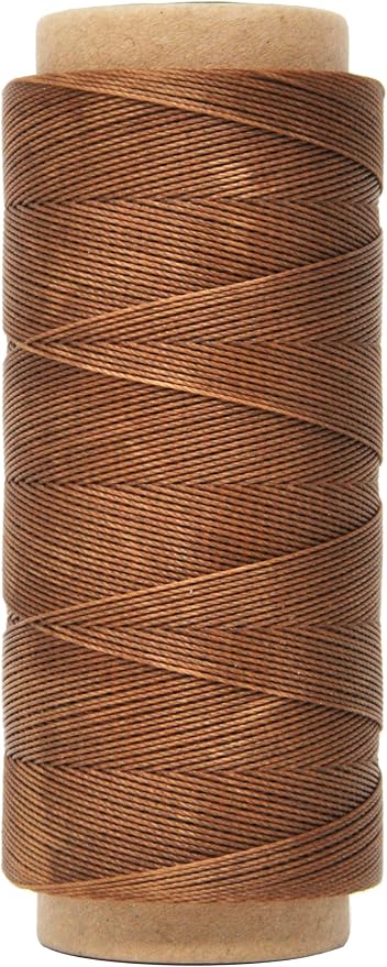 Mandala Crafts 200M 0.45mm Brown Round Waxed Thread for Leather Sewing