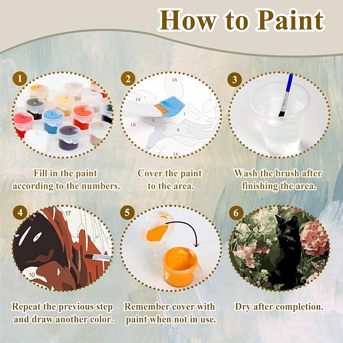 Cat Paint by Numbers Kit for Adults Beginners, Paint by Numbers 16x20 Inch
