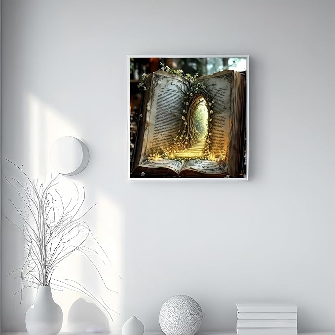 Diamond Art Kits for Adults,Tree BookDiamond Painting Kit13.8x13.8 Inch | Full Round Drill Paint by Diamond,5D DIY Diamond Painting Dot Gem Art Craft,for Home Wall Decor Beginners