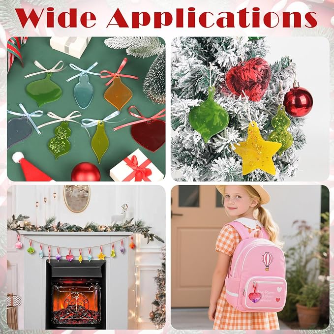 2 Pcs Christmas Pendant Silicone Molds, Christmas Epoxy Resin Molds, Xmas Ornament Resin Mold for DIY Art Craft, Jewelry Accessories, Xmas Pendant Decorations