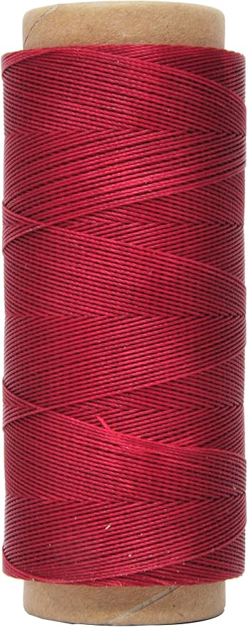 Mandala Crafts 200M 0.45mm Dark Red Round Waxed Thread for Leather Sewing