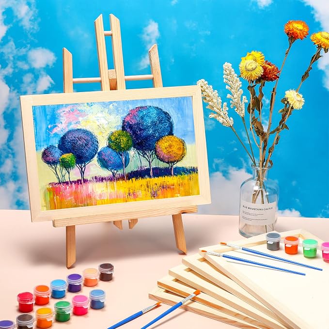 Youyole 10 Pack Unfinished Wood Canvas Panels Kit, 12 x 8 x 0.4 Inch