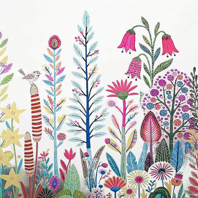 ADD.HERES Window Privacy Film,Colorful Floral Window Stickers,Removable DIY Bouquet Static Clings, Decals for Home School Office Party Supplies, Vivid Flower Field, 17.5" x 78.7"