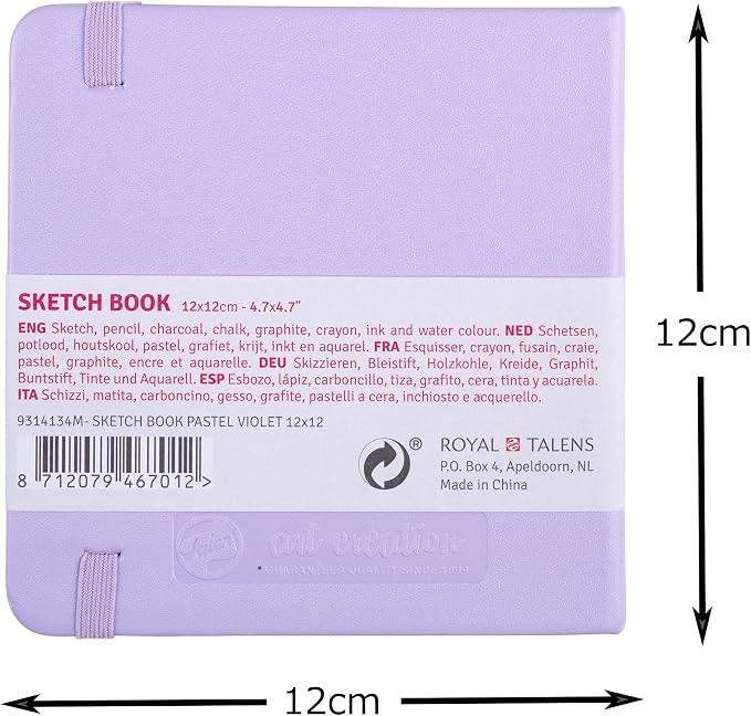 Talens Art Creation Sketchbook, Pastel Violet, 80 Sheets, 4.7 x 4.7 in
