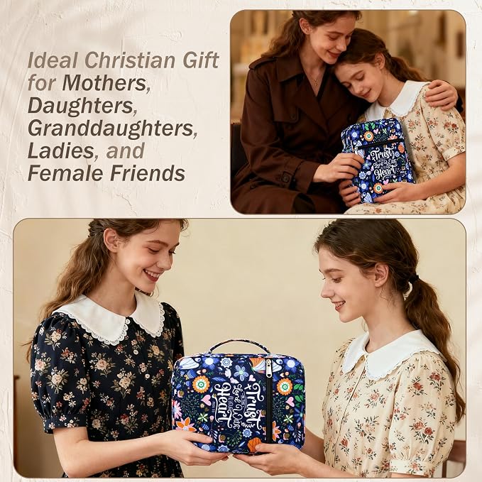 XKDOUS Bible Cover Case for Women Bible Bag Journaling Kit w/Study Supplies