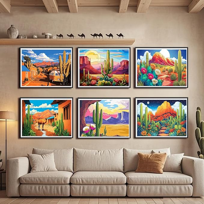 Leatrice 6 Pack Landscape Diamond Painting Kits for Adults Diamond Art Kits