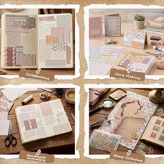 24 Sheets Scrapbook Paper 12x12 IN Double-Sided Bohemian Craft Paper