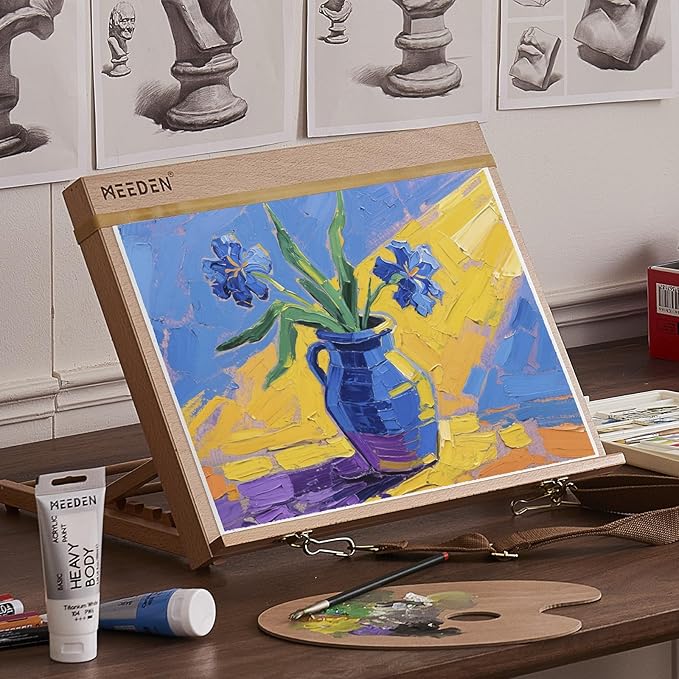 MEEDEN Artist Canvas Paper Pad: 9"x12" Canvas Pad, 20 Sheets (9.8oz/280g), Triple Primed Glue Bound Canvas Paper for Adults & Students - Art Supplies for Oil, Acrylic Mixed Media Painting