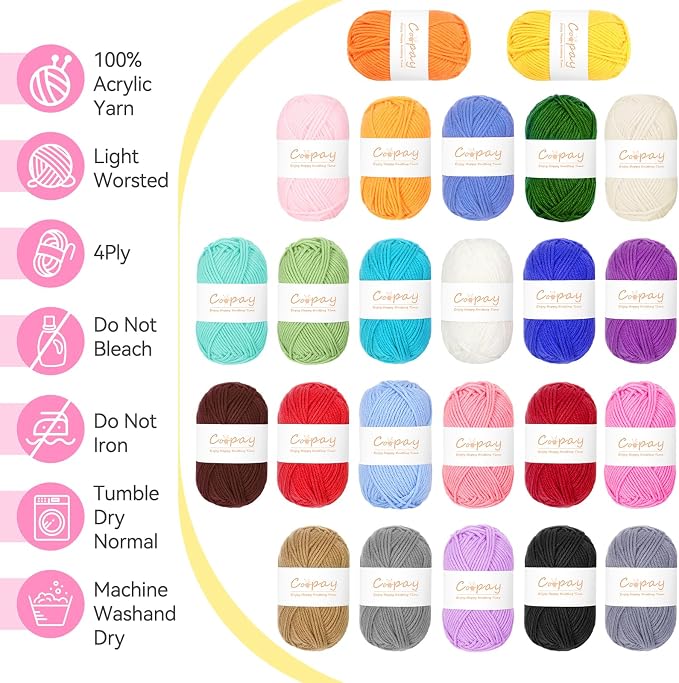 Coopay All-in-One Crochet Kit for Beginners Adults Kids-Ideal Crochet Gift | Beginner Crochet Kits Include Large Crochet Backpack,Hooks,Yarn and Easy-to-Follow Tutorial, Crochet & Knitting Supplies