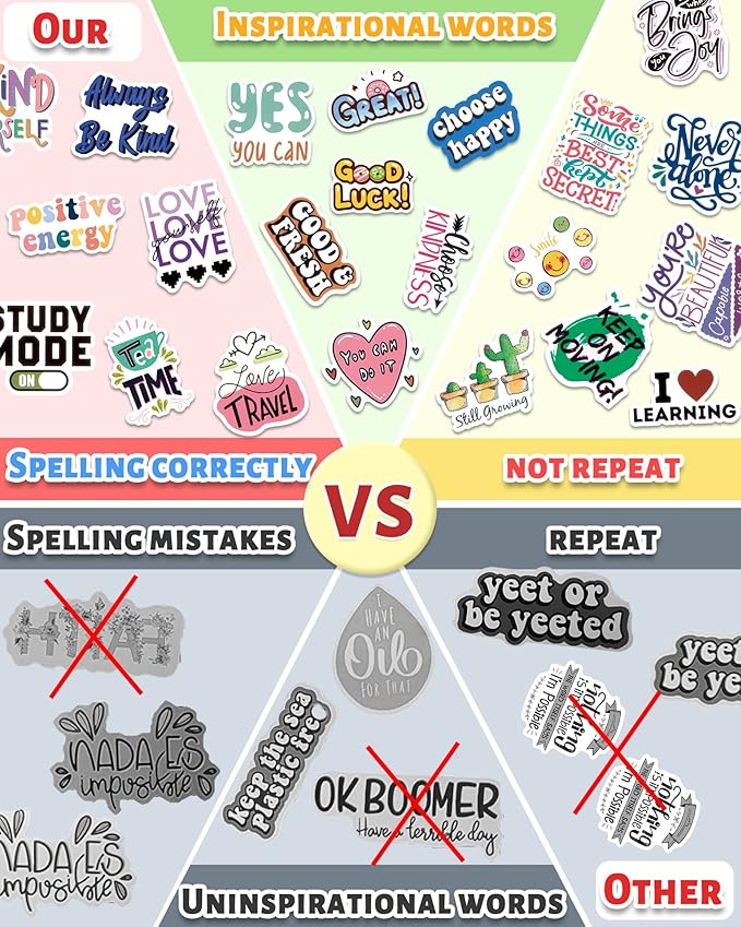 300 PCS Inspirational Stickers for Adults, Motivational Scrapbook Supplies