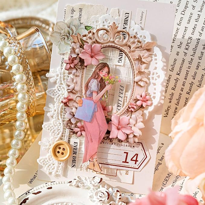60 Vintage Craft Paper Frames for Scrapbook