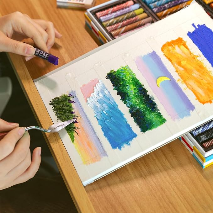 MEEDEN Soft Oil Pastels Set: 24 Colors with Extra 2 White Smooth Oil Pastel