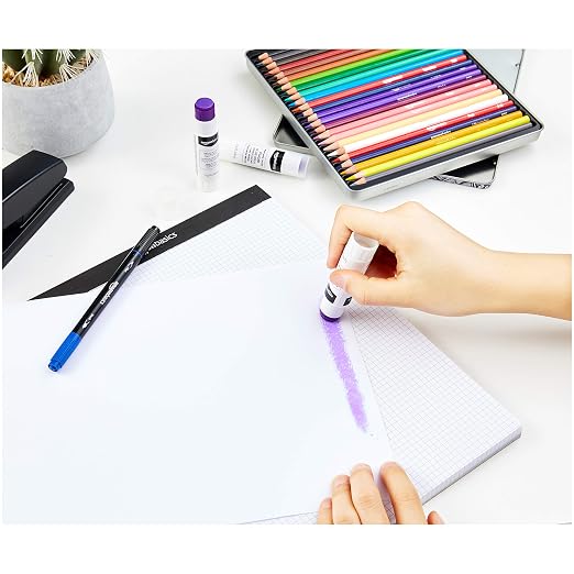 Amazon Basics Disappearing Purple Washable School Glue Sticks, Dries Clear, 0.24-oz, 16 Pack of 30, 480 Count Total