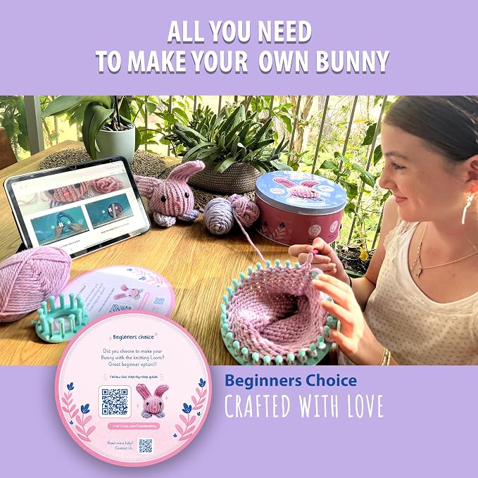 Loom Knitting & Crochet Kit for Kids - Beginner Bunny Knitting Kit