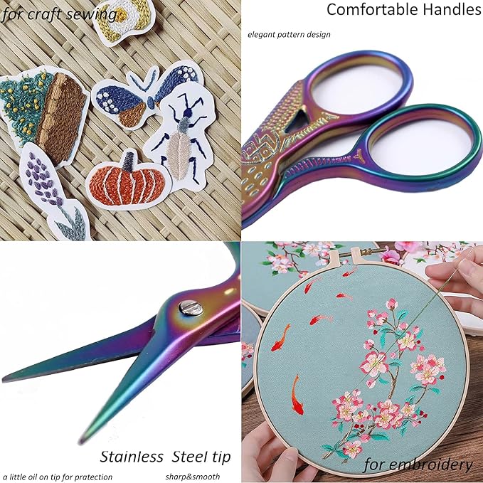 BIHRTC 3.6inch Mini Scissor Bird Crane Embroidery Scissors Stainless Steel | Sharp Pointed Tip Scissors with Case for Tread Household Craft Needlework Art DIY Work Little Scissor