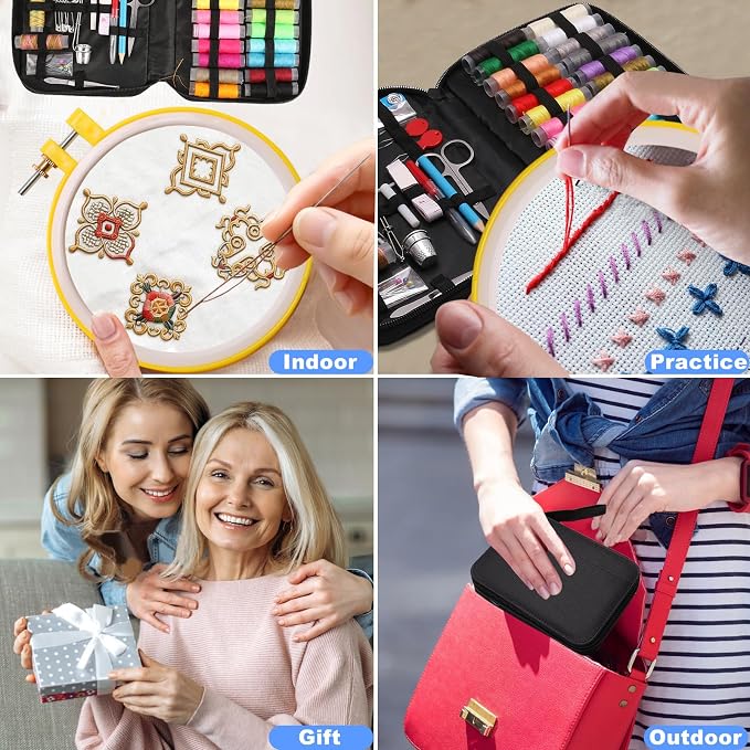 Embroidery Stitch Book Kit for Beginners, 106 Patterns with Tools Tutorials