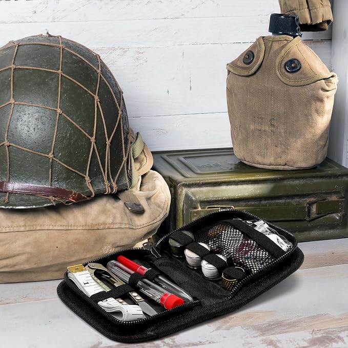 Suncalla 1 Pack Military Survival Sewing Kit Travel Emergency,Black