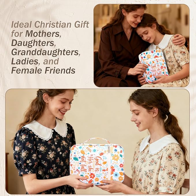 XKDOUS Bible Cover Case for Women Bible Bag Journaling Kit w/Study Supplies