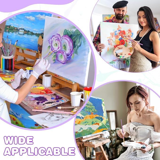 ESRICH 20PCS Paint Brushes, Paint Brush for Acrylic Painting | Artist Paintbrushes for Oil Watercolor, Body Face Rock Canvas, Small Paint Brushes for Kids, Purple