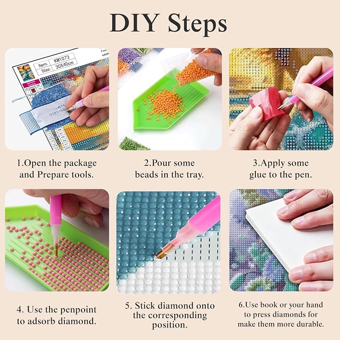 5D Ocean Wave Woman Diamond Art kits for Adults Beginners 12x16inch | Fantasy Beach Sunset Lady Diamond Painting Kit, DIY Full Round Drill Paint by Diamonds Dot Gem Art for Adult, Home Wall Decor