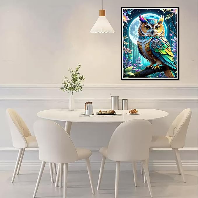 Ycydilirab Owl Diamond Art Kits for Adults- 5D Diamond Painting for Adults Owls, DIY Gem Painting Perfect for Gifts and Home Wall Decor 12x16inch