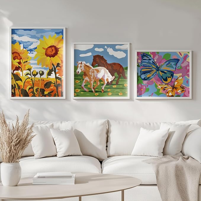 Wings Giant Paint by Numbers Kit for Kids, Flower Crafts and Fun, Acrylic Paint Set, Canvas Painting Kit, Include Framed Pre-Drawn Canvas, Color by Numbers