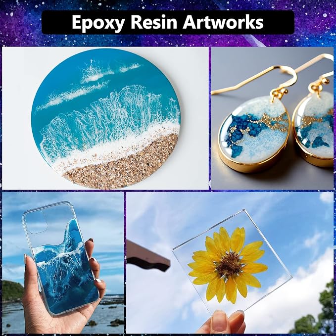 32OZ Epoxy Resin Kit, Clear Resin No Yellowing No Bubble for Molds & Craft | Clear Epoxy Resin Kit ,Casting Resina for Jewelry Making, Wood & Molds(16OZ x 2)