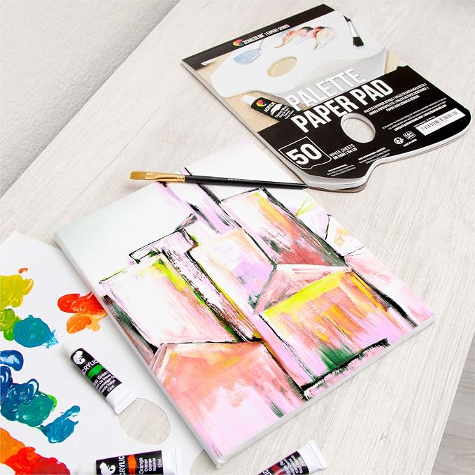Zenacolor - Paper Palette Pad - 50 Removable and Disposable Sheets for Painters - 80gsm, 24lb - Paint Mixing Palette for All Paints (Oil, Acrylic, Watercolor,...) (Pack of 2)