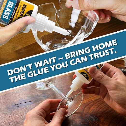 Glass Super Glue Liquid, Clear Instant Cyanoacrylate Adhesives for Glass Repair, All Purpose CA Glue for Shoe Ceramic Plastic Leather Model Metal Wood Pottery Aquarium Porcelain Stone, Thick