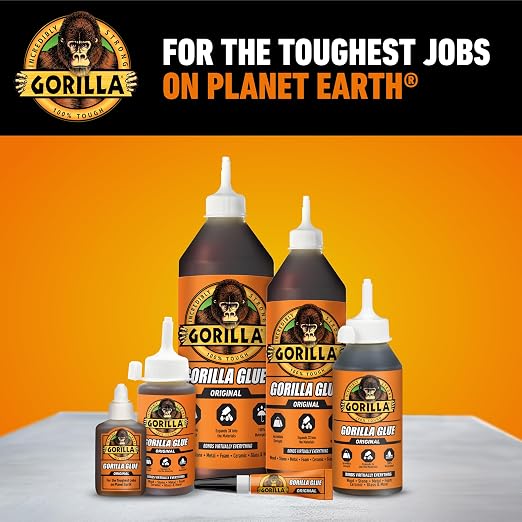 Gorilla Original Glue, Waterproof Polyurethane, Brown, 8 oz