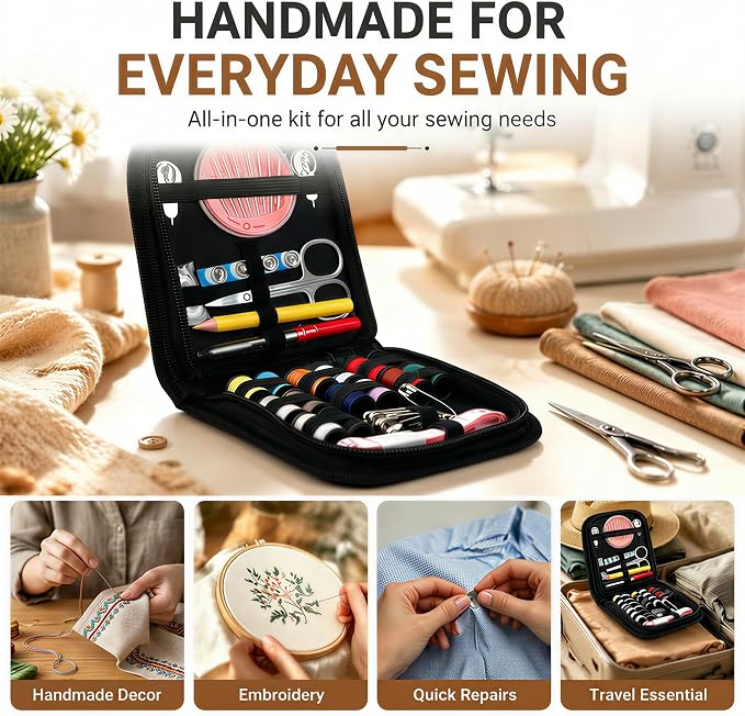 JANREAY Sewing Kit for Adults Travel Mini Kit with 14 Thread Spools