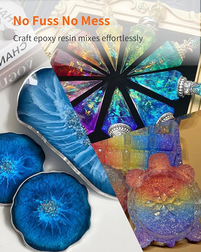 Mica Powder, 6 Colors Pearlescent Pigment Powder for Epoxy Resin, 60g Pearl Pigment Set for Soap Making, Bath Bomb, Candle Making, Art Crafts, Lip Gloss, Nail Polish, Dye - Primary Palette