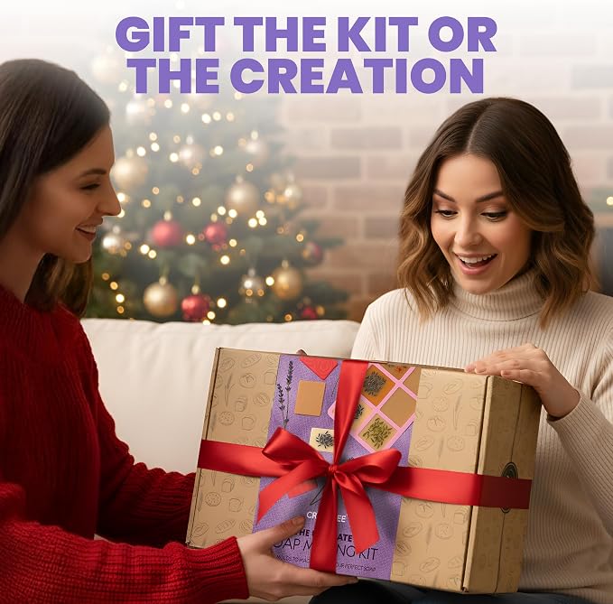 CraftZee π¦π¨π£ππ₯ ππππ¨π«π Soap Making Kit - All-in-One Soap Making Supplies with 6lbs Soap Base, 8 Dyes, 8 Essential Oils, Silicone Molds, Cutters, All Essential Tools & Instructions